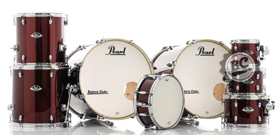 Bateria Pearl Export EXX Burgundy Bumbo Duplo 22 22 8 10 12 14 16