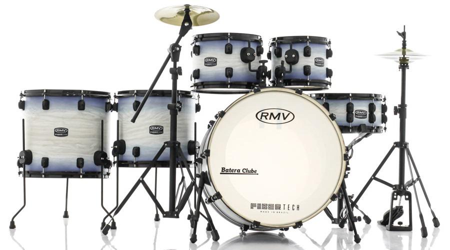 Bateria Rmv Fibertech Light Blue Wood Pratos E