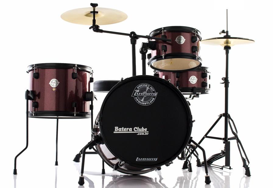 Bateria Ludwig Pocket Kit by Questlove Signature Red Sparkle Compacta
