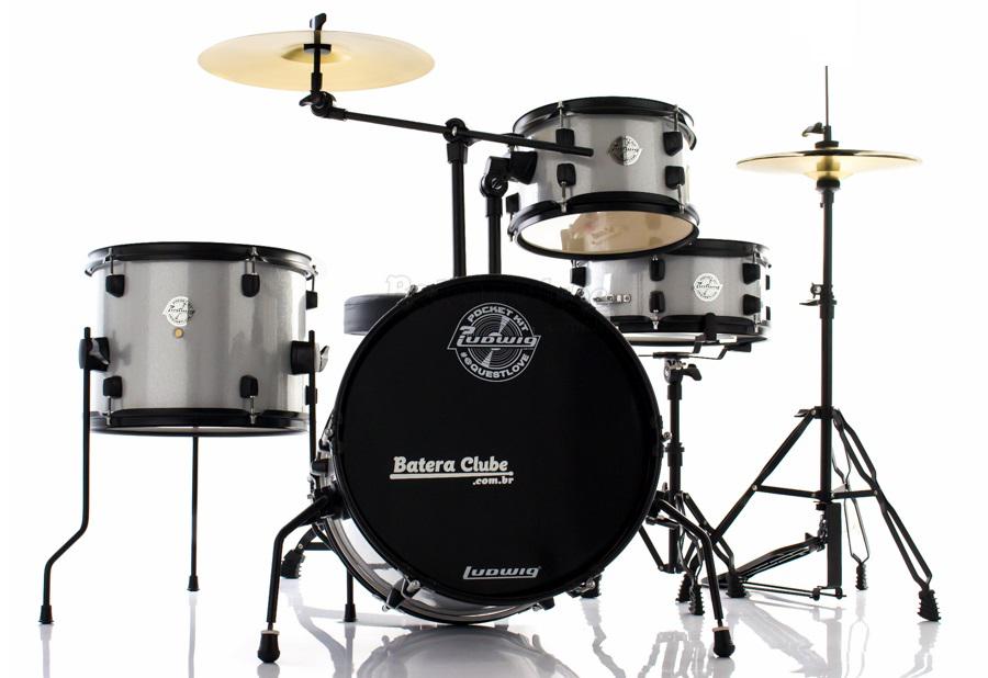 Bateria Ludwig Pocket Kit by Questlove Signature Silver Sparkle
