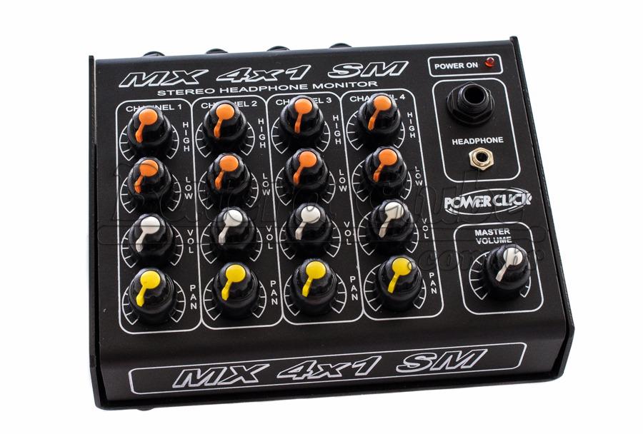 Power Click MX 4X1 SM Stereo Monitor Portátil com 4 Entradas, 4