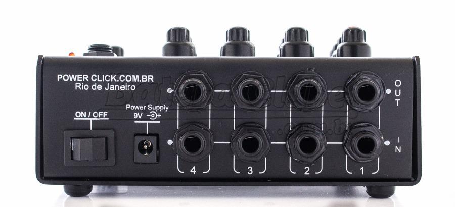 Power Click MX 4X1 SM Stereo Monitor Portátil com 4 Entradas, 4