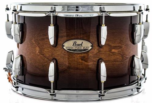 Pearl 木製パーカッション ダークブラウン Caixa Pearl Session Studio Select Gloss Barnwood Brown 14x8