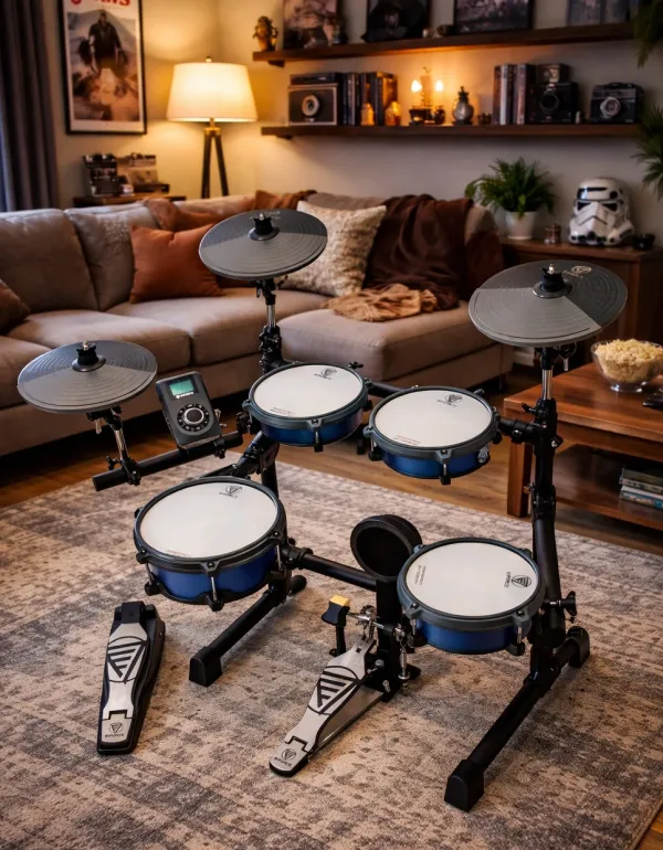 Bateria Eletrônica E-Force Odery EF2-V2 Blue Chameleon com casco