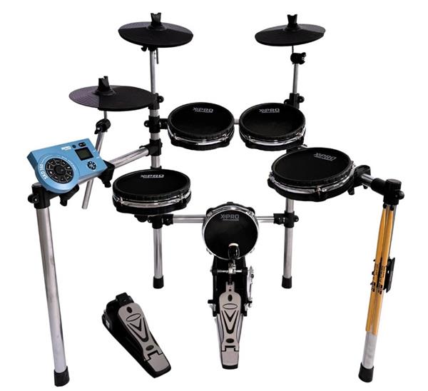 Bateria Eletrônica X-Pro C. Ibañez ED444 pad bumbo mesh, rack