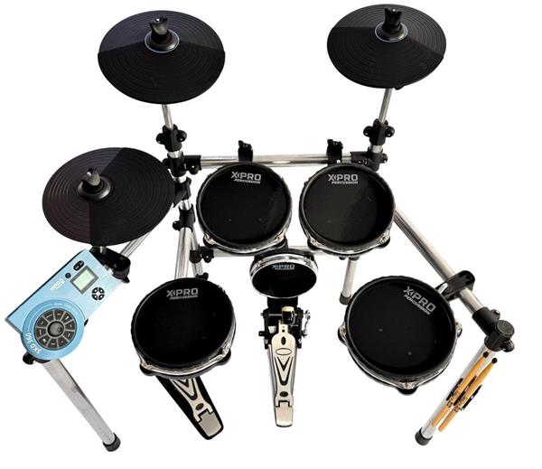 Bateria Eletrônica X-Pro C. Ibañez ED444 pad bumbo mesh, rack