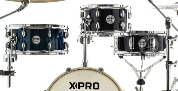Bateria X-Pro Upper Compact Blue Sparkle com Bumbo 16