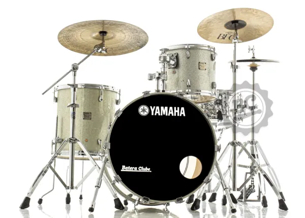 Bateria Yamaha Maple Custom Absolute Silver Sparkle Rock 22