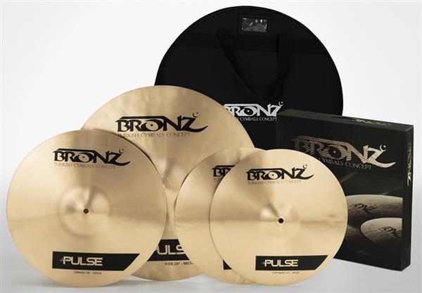 高級フルセット PULSE 152/RICE28 011 K2 RIDE Kit de Pratos Bronz Cymbals Pulse com Bag, Crash 16