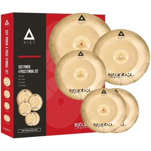Kit de Pratos Istanbul Agop Xist Power IXPWS4 com Crashes 16