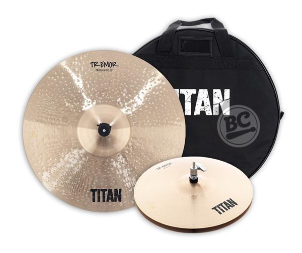 Kit de Pratos Titan Tremor com Crash Ride 19