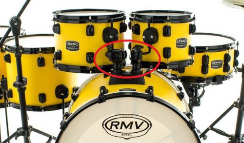 Tom Holder RMV Dino Black PAC16 Kit com 2 Tom Holders com Haste