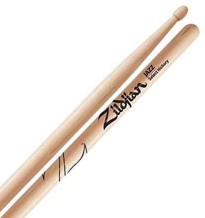 Baqueta Zildjian Select Hickory Jazz ZJZ (Padrão 7A) Ponta de Madeira