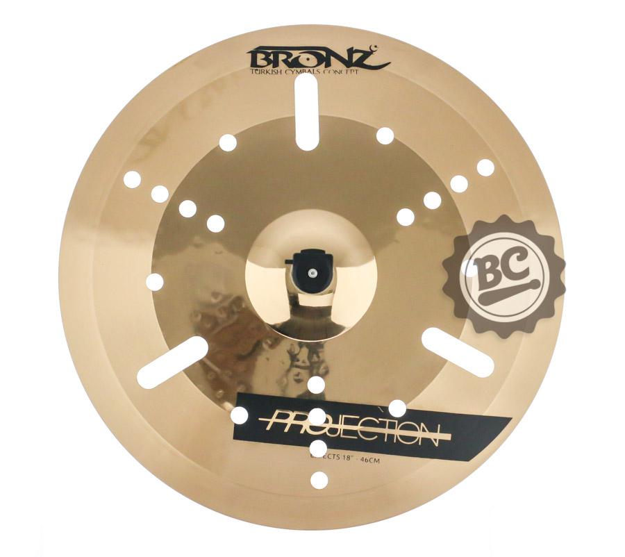 Crash Bronz Cymbals Projection Series Effects 18" Furado em Bronze B10