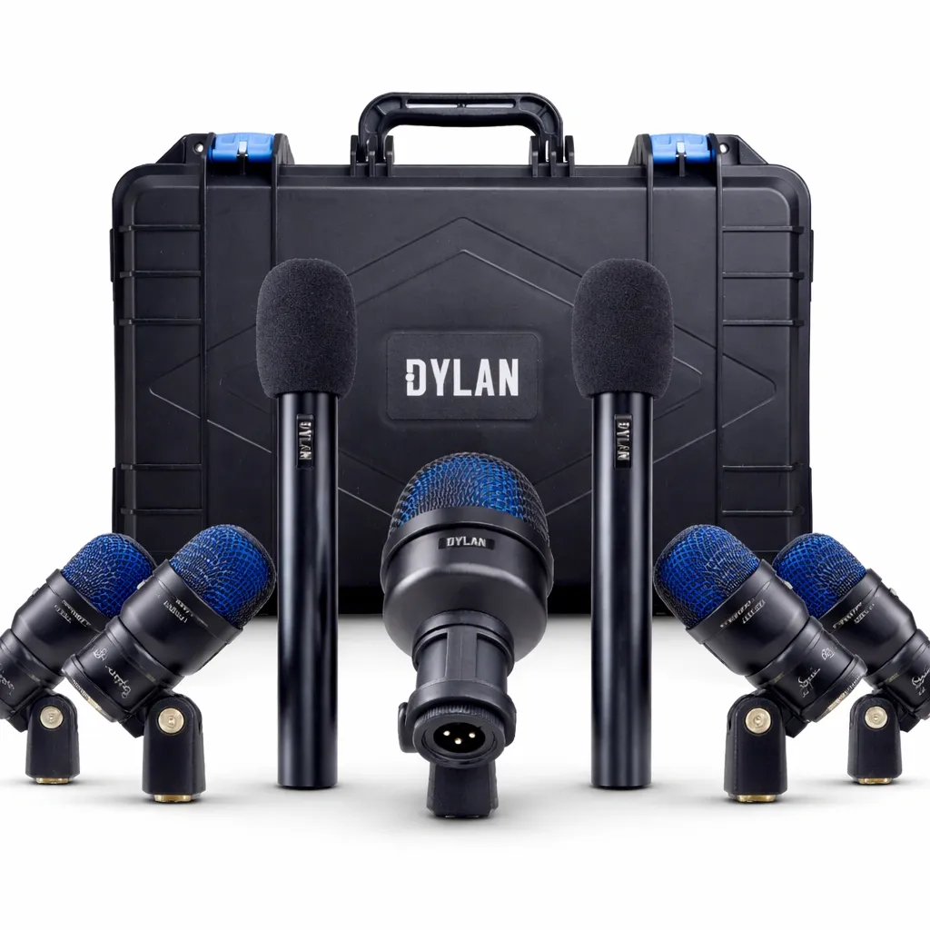 Kit de Microfones pra Bateria Dylan DDX-7000 com 7 peças