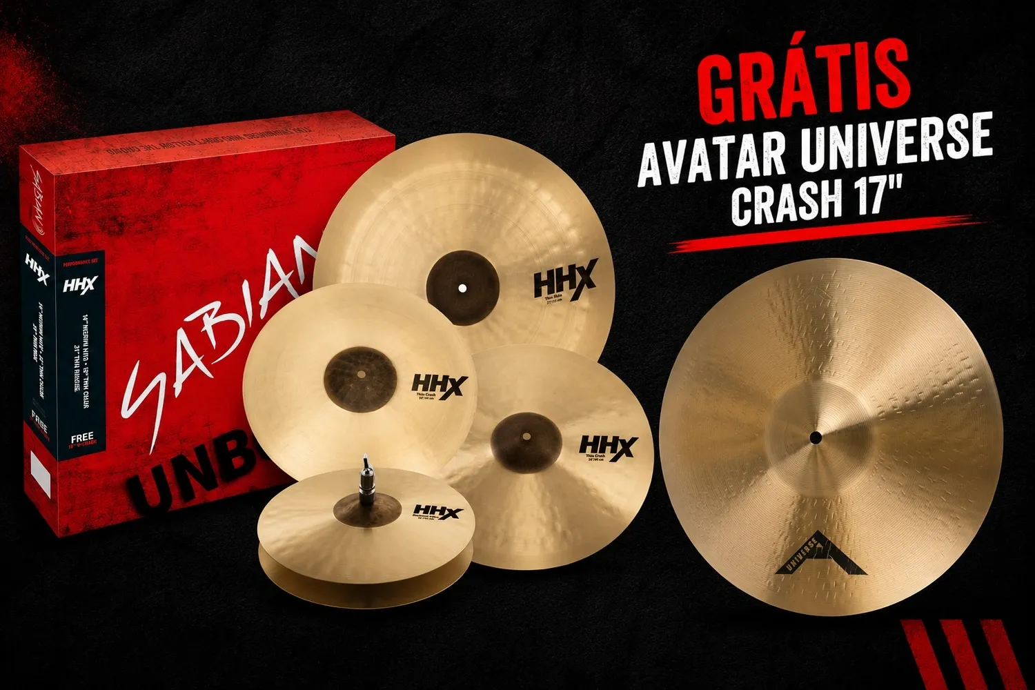 Kit de Pratos Sabian HHX Performance Traditional com Chimbal 14