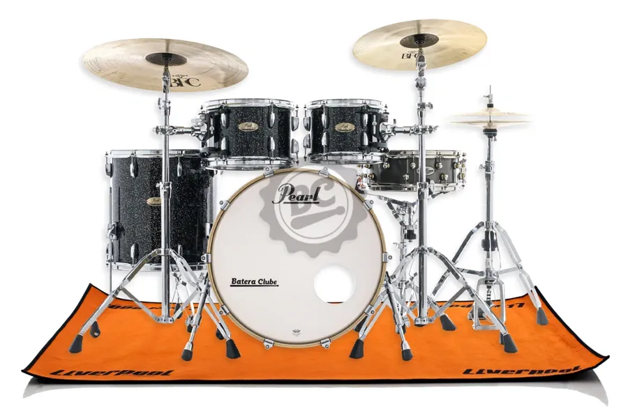 Tapete de Bateria Liverpool Drum Rug Laranja Pequeno medidas 1,60m